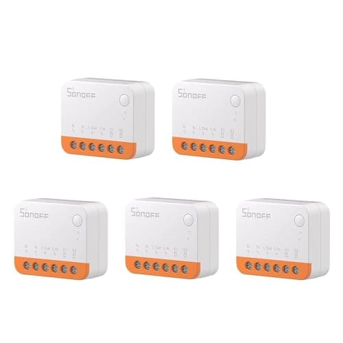 Interruptor WiFi Inteligente de 2 Vías,SONOFF MINIR4 5pcs mini Interruptor Inteligente Wifi,Control APP, control por voz，Funciona con Alexa, Google Home Assistant.Certificación TUV （10A 2400W）.