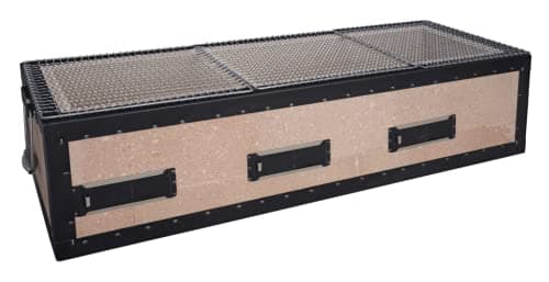Konro Mini Barbacoa de Mesa Japonesa de Carbón Vegetal - Acero Inoxidable, Placa y Accesorios para Fiestas - 77 x 23 x 20 cm