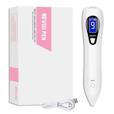 AOGOE Bolígrafo Removedor de Lunares, Kit de Eliminación de Etiquetas de Piel, Control de 9 Marchas, Herramientas para Eliminar Imperfecciones, Elimina Lunares, Verrugas y Manchas en Rostro y Cuerpo