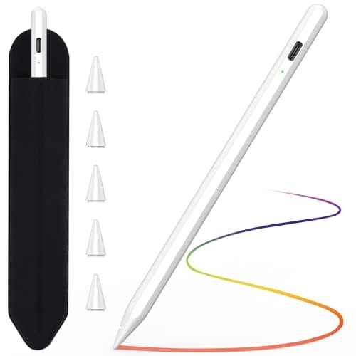TQQ Lapiz para Tablet Apple iPad 2018-2024, Reemplazo para Apple Pencil 2, Pencil iPad con Rechazo de Palma & Detección de Inclinación, para iPad 6-10, Pro M4/11/12.9"/13", Air M2/3/4/5, Mini 5/6