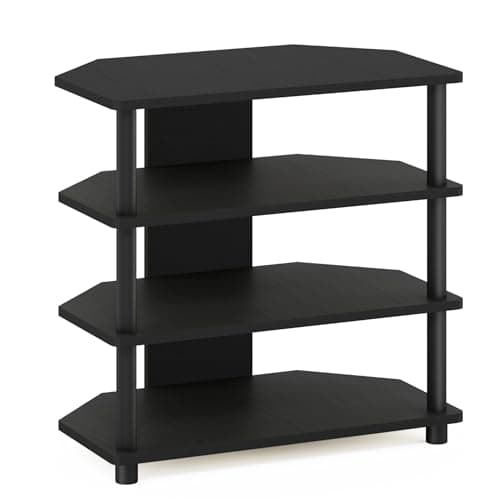 Furinno Turn-N-Tube Easy Assembly 4-Tier Petite Entertainment Center / TV Stand / TV Unit / TV Desk, Blackwood