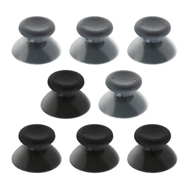 OTOTEC 8 Tapas de Joystick de Repuesto Compatible con Xbox 360 El Controlador ABS Thumb Sticks Gamepad Rocker Cover 16x25,5 Mm/0,63x1 Pulgadas Negro Y Gris