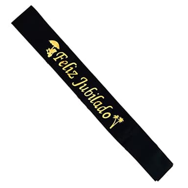 jenich Banda Jubilado Negro Satin Sash Happy Retirement Faja de Jubilación Decoración Accesorios Adornos para Fiesta de Jubilación