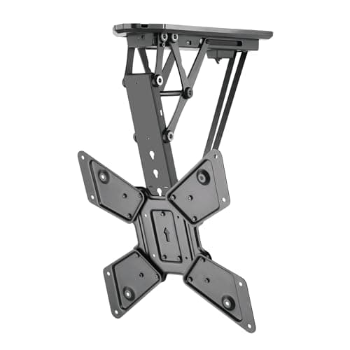 TM Electron Soporte TV Motorizado Techo Abatible, VESA hasta 400X400, para Pantallas de 23” hasta 55”, Ajustes de Nivelación, Perfil 108mm, hasta 30kg.