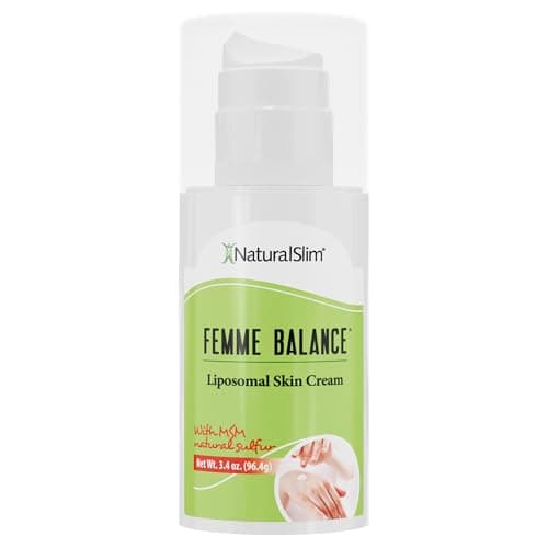 NaturalSlim Femme Balance - Crema de progesterona para mujeres - Equilibrio hormonal natural y apoyo para la menopausia para la salud de la mujer - Crema liposomal para la piel - 60 dosis de 3,4 oz
