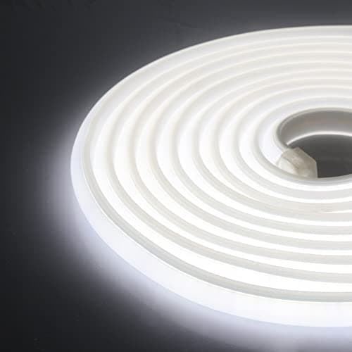 XUNATA 3m LED Neon Flexible 220V, Alto brillo 288 LED/m Tira de LED COB con Cable de Alimentación, Cada Corte de 50 cm, IP65 Impermeable, Luz de Cuerda - Blanco Frio