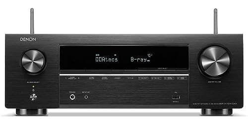 Denon AVR-X1700HDAB - Receptor AV de 7,2 Canales, Amplificador HiFi con Dolby Atmos, DTS:X, 6 entradas HDMI y 1 Salida, 8K HDMI, Bluetooth, Wi-Fi, AirPlay 2, HEOS Multiroom, Compatible con Alexa