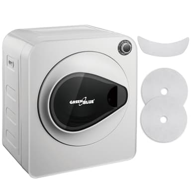Green Blue GB405 Secadora de Ropa hasta 3kg | Secadora Eléctrica 830W de Evacuación | Independiente o de Pared Cinco Programas de Secado (Secadora GB405 + 1x Filtro)