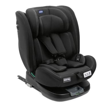 Chicco Unico Evo I'Size Classic, Silla de Coche ISOFIX para Bebés y Niños de 40 a 150 cm, Grupo 0123 desde Recién Nacido hasta 12 Años, Giratoria 360º, Reductor, Ajustable y Protección Lateral, Negra