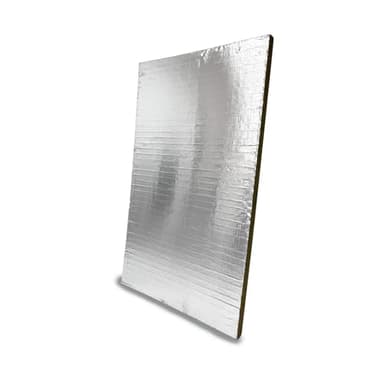 CAEXVEN Panel de lana de roca 100kg/m3 de 100x60x3cm con cara de aluminio 40 micras - Aislante térmico y acústico para chimeneas,estufas,paredes,techos,conductos de ventilacion y cajones de persiana