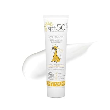 Dhyvana Protector Solar Spf 50 Plus. Crema Protectora Infantil Hidratante e Hipoalergénica. Protección de Amplio Espectro. 100% Filtros Minerales. Piel Sensible - 50ml