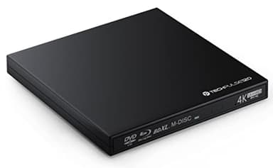 techPulse120 External UHD 4k 3D M-Disc BDXL Reproductor USB 3.0 BLU-Ray Grabadora Quemador Superdrive UltraSlim UltraHD Drive BD DVD CD Ultra para computadora Notebook Ultrabook Windows Mac OS Apple
