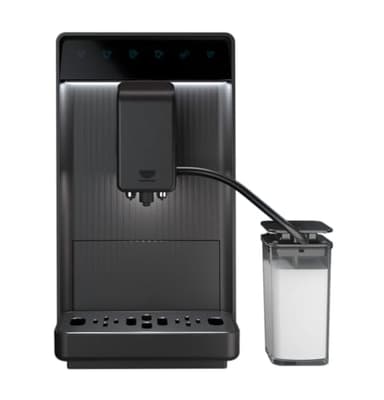 Incapto Aura Cafetera Superautomática con Dispensador de Leche | 19 Bares | Doble Espresso | Cafetera de Grano Compacta y Elegante | Molinillo Regulable | 6 Recetas | Fácil de limpiar | Color Negro