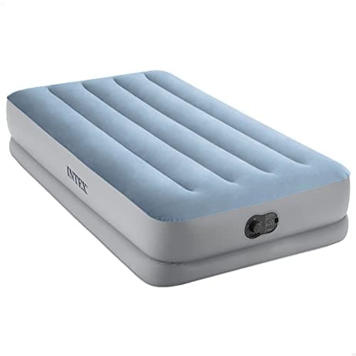 Intex 64157 Colchón Hinchable Individual, con Bomba Eléctrica USB Integrada, se Infla en Aproximadamente de 4 Minutos, Peso Máximo 136 kg, Material Flocado más PVC Laminado, 99 x 191 x 36 cm