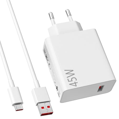 45W Cargador y Cable USB C para Xiaomi Redmi Note 14 Pro 5G 6A Rapida Carga Adaptador de Cargador 1Metro Cable USB C Carga Turbo Cable Tipo C para Xiaomi Poco X7 M7Pro M6 Pad 7 6 5 Redmi K80 Pro