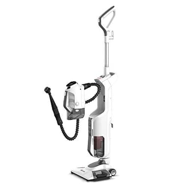 Polti Vaporetto 3 Clean, Escoba a Vapor con Limpiador Portátil a Vapor y Aspirador sin Bolsa, 3 en 1, 12 Accesorios Incluidos, Calentamiento en 30 Segundos, Potencia Máxima 1800 W, Blanco y Gris