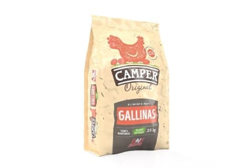 Pienso CamperPuesta granulado 25 kg para gallinas y Aves ponedoras Camperas y Ornamentales, Ideal para recría con Grasas Vegetales.