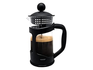 Nerthus FIH 319 Cafetera Francesa de Émbolo, PP/Vidrio de Borosilicato/SS, Negro, 350 ml