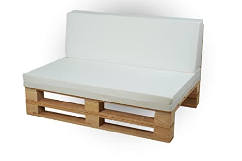 Cojines Microfibra para Sofás de Palets (Blanco, 100x60cm, Asiento + Respaldo)