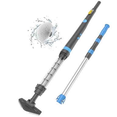 Oxseryn Aspirador de Piscina portátil 2 en 1, Aspirador de Mano Recargable con Mango telescópico, spas, jacuzzis y pequeñas Piscinas para Arena y Suciedad, Color Azul