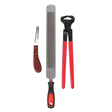 Nicoone Tijeras de metal profesionales para recortar caballos equinos Farriers pezuña cortador mango cuchillo herramientas