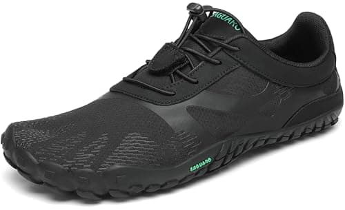 SAGUARO Hombre Mujer Minimalistas Zapatillas de Trail Running Ligeras y Respirable Zapatos Descalzos Gym Playa Calzado de Deportes Acuaticos para Correr Senderismo, Negro 43 EU