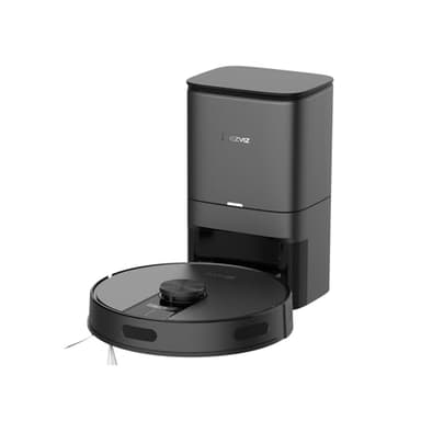 EZVIZ Robot Aspirador y Friegasuelos con Base Autovaciado, Succión 4000Pa, Navegación LDS LiDAR & Detectores Infrarrojos de Obstáculo, Detección Alfombras/Caídas, App/Alexa/Google,RE4 Plus Negro