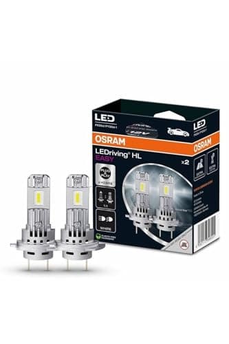 OSRAM LEDriving HL EASY ≜ H7/H18, lámpara LED de luz de carretera y de cruce, blanco frío 6500K, no necesita accesorios, solo para uso todoterreno, sin ECE, 2 lámparas