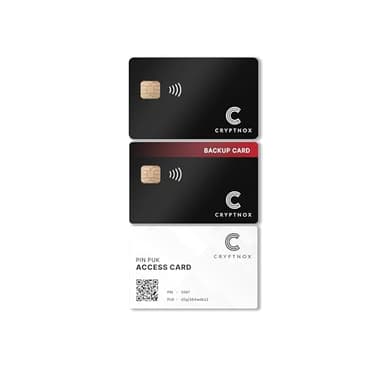 Cryptnox Cartera Hardware Crypto - Set De 2 Tarjeta - Almacenamiento En Frío Seguro Via NFC, Emparejamiento Biométrico, E Inicialización Rápida En 23 Segundos