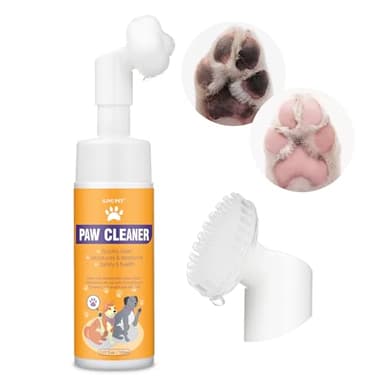 GJYC PET Limpiador de patas para perros y gatos, espuma mágica, limpiador en espuma sin enjuague, champú seco, cepillo limpiador de pies, con extracto de rosa, lavado de control de olores, bueno para