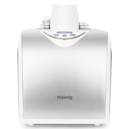 H.Koenig Heladera Profesional HF180, Heladera Eléctrica 1L, 135 W, Enfriadora & Refrigerador, Preparación Rápida, Compresor - Yogur helado, Sorbetes y Helados