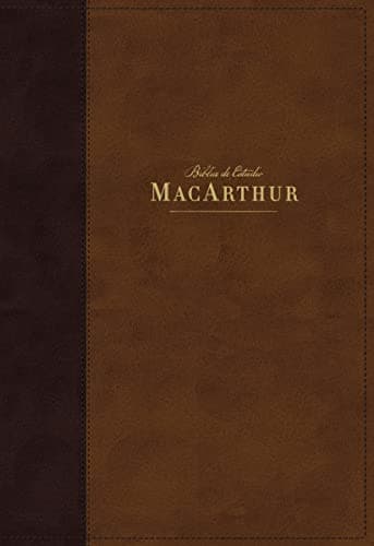NBLA Biblia de Estudio MacArthur, Leathersoft, Café, Interior a dos colores