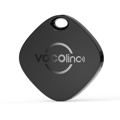 VOCOlinc Air Tag Smart Tracker, Buscador de Objetos Bluetooth, Compatible con Buscar (sólo iOS, NO Funciona con Android), Localizador para Llaves, Carteras,Bolsos, Equipaje, Mochila, Negro, Pack de 1