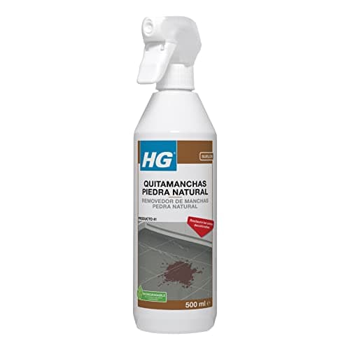 HG Quitamanchas de Piedra Natural, Limpiador Eficaz para Eliminar Grasa de Piedra Calcárea Natural y Baldosas de Mármol, 500ml (227050109), El embalaje puede variar