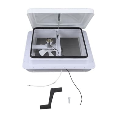 Cubierta Ventilación Techo RV, 14 Pulgadas Universal Camper Ventilador Techo con Ventilador 12V Reversible para Campistas, Autocaravanas, Reemplazo Marco Claraboya Ventilación