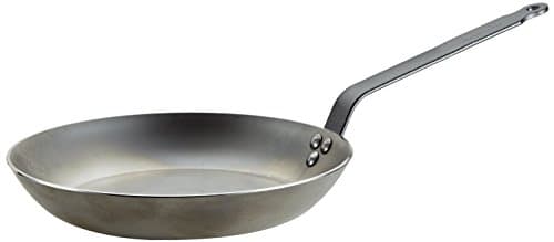 De Buyer Coupe Lyonnaise - Sartén para freír redonda, mango con chapa de hierro, 28 centímetros