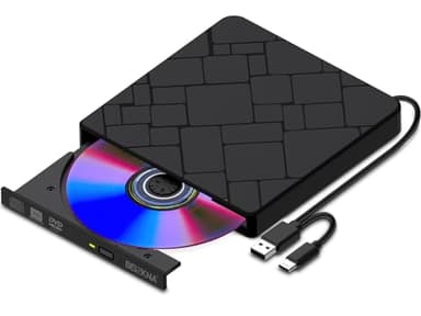 Unidad de DVD de CD externo para laptop USB 3.0 y Tipo-C Portable DVD CD +/- RW Brenner Writer Reader Player DVD CD externos DVD para PC, Desktop, MacBook, Imac, Windows 11/10/7/XP/Vista/Linux/MacOS