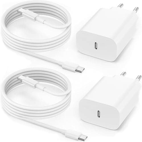 Cargador Carga Rapida para iPhone 16 15/16 15 Pro/16 15 Pro Max/16 15 Plus/Pad 10 Generación Pad Pro, 2 Pieza 25W USB C Carregador Enchufe Rapido Adaptador Corriente con 2M Cable
