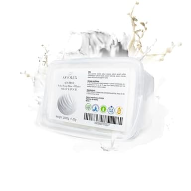 Base de Jabón de Glicerina Blanca SAVOLUX 2 kg - Ideal para Jabón Hecho a Mano, Base para Jabón Artesanal, Transparente y Suave, Perfecta para Personalizar con Colores y Fragancias