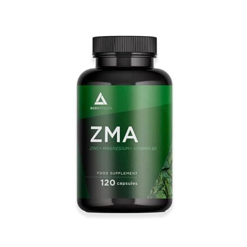 ZMA 120 capsulas- 300mg Magnesio+ 15mg Zinc+ 5,75mg Vitamina B6- Recuperador Muscular- Evita el cansancio y la fatiga - Evita el catabolismo y los calambres- Suplemento deportivo vegano- Bodyathlon