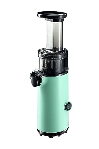 JuiceInstant Extractor de zumo - Exprimidor lento silencioso de prensado en frío, funcion licuadora para frutas y verduras, extracción de nutrientes y vitaminas, espacio pequeño (Agua)