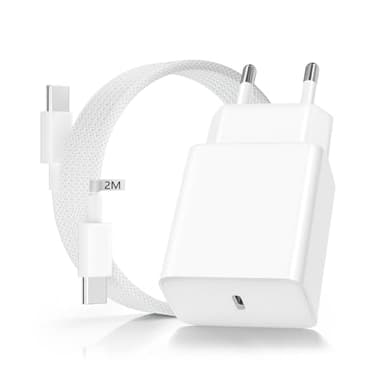 45W Cargador para Samsung Carga Rapida, 45W Cargador USB C Carga Rapida con 2M Cable USB C, Tipo C Carga Rapida para Samsung Galaxy S24/S23/S22/S21/S20/Ultra/Note 20, para iPhone 16/15/i-Pad