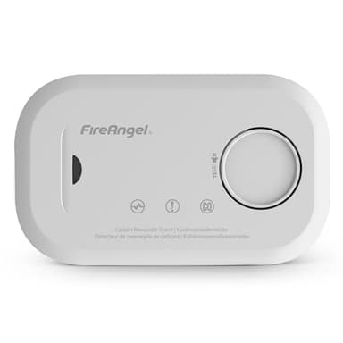 FireAngel FA6813 - Alarma y detector de monóxido de carbono - Sensor de 10 años de vida útil para el hogar con pilas AA - Detector de monóxido de carbono portátil de viaje - Monitor detector de CO con