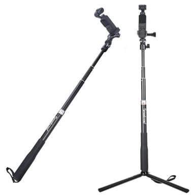 Smatree Palo Selfie Stick Extensible con Trípode para dji Osmo Pocket 2 / dji Osmo Pocket, Osmo Action y Gopro Hero 2018, Cámara Hero 8/7/6/5 Black (No Compatible con Pocket 3 !)
