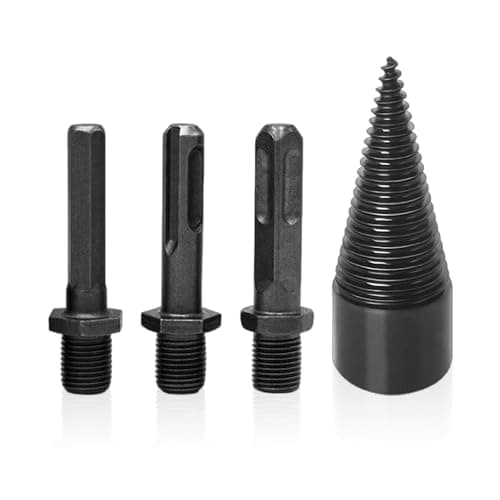 1 juego de brocas para dividir leña, herramientas para dividir madera, partidor de madera, brocas cónicas extraíbles, cono en espiral para dividir madera, accesorios para dividir madera