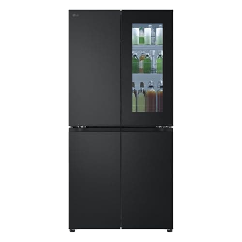 LG GMV860EPDE InstaView, Clase E, 530 L, Wi-Fi, Tecnología de refrigeración lineal, Total No Frost, Control remoto, Diagnóstico Inteligente, Ancho 835 mm, Nevera Negro Mate