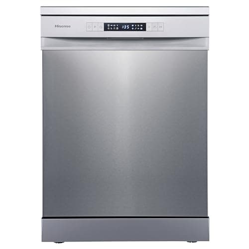 Hisense HS622E10X - Lavavajillas, Capacidad para 13 servicios, 60 cm, Programa ECO, Silencioso, 2, Filtro autolimpiable, Contador digital, Libre instalación, Inox