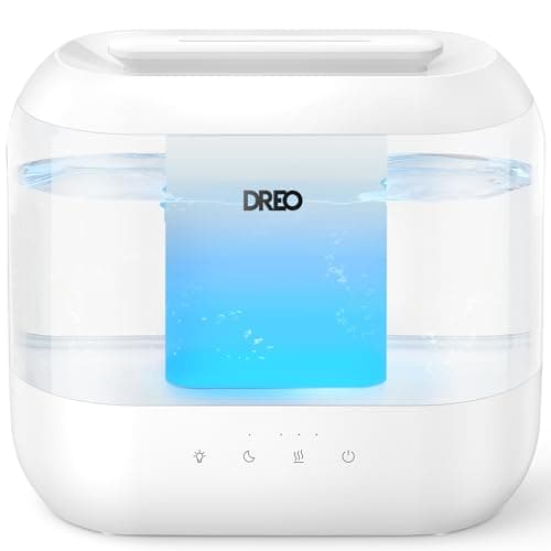 Dreo Humidificador para el dormitorio, humidificador de vapor frío de 4L con difusor de aceite y luz nocturna, 32H de autonomía, Humidificador ultrasónico silencioso para las guarderías y plantas