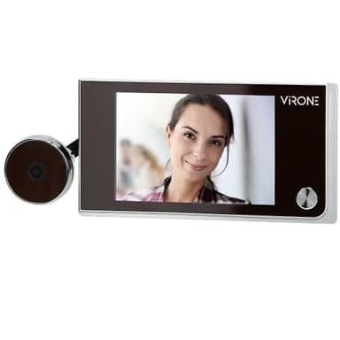 VIRONE DV-1 Mirilla Digital Lcd 3,5 "lente Gran Angular Funciona Con Pilas Plata