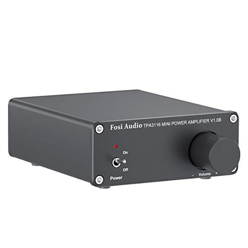 Fosi Audio V1.0B Altavoz Amplificador Estéreo 50W x 2, Amplificador de Audio de 2 Canales Mini HiFi Clase D Integrado TPA3116 con Fuente de Alimentación de 19V, 4.74A